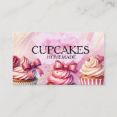 Cup cakes Baker Bakery Treats Pink Visitenkarte (Vorderseite)