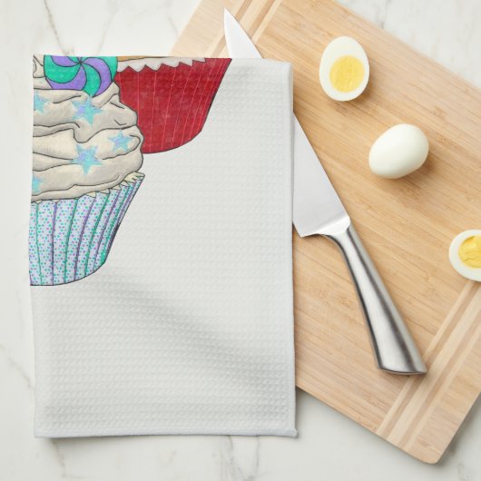 Cup Cakes Geschirrtuch (Viertel Falte)