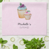 Cup Cakes und Frucht Wasserfarbe Geschirrtuch (Gefaltet)