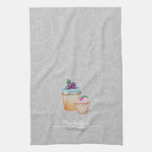 Cup Cakes und Frucht Wasserfarbe Geschirrtuch (Vertikal)