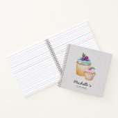 Cup Cakes und Frucht Wasserfarben Muster Notizblock (Innenseite)