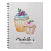 Cup Cakes und Frucht Wasserfarben Muster Notizblock (Vorderseite)