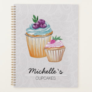 Cup Cakes und Frucht Wasserfarben Muster Planer