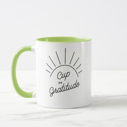 Cup der Dankbarkeit Sunshine Modern Positivity Tas Tasse (Links)