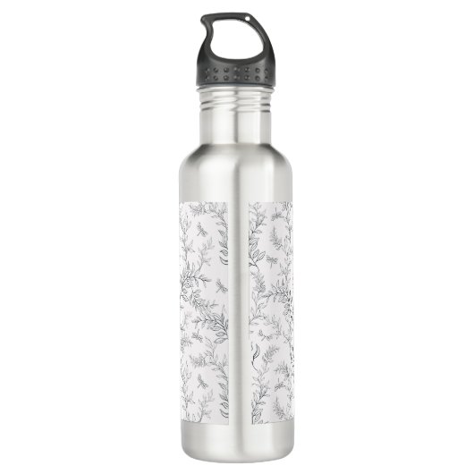 Cup-Design mit einem Muster im Stil der Linie ar Edelstahlflasche (Rückseite)