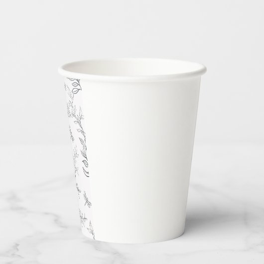 Cup-Design mit einem Muster im Stil der Linie ar Pappbecher (Rückseite)