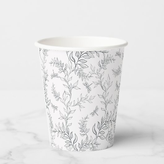 Cup-Design mit einem Muster im Stil der Linie ar Pappbecher (Vorderseite)