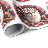 Cup Hot Chocolate Candy Cane Kariert Napkin Geschenkpapier (Rolleneckpunkt)