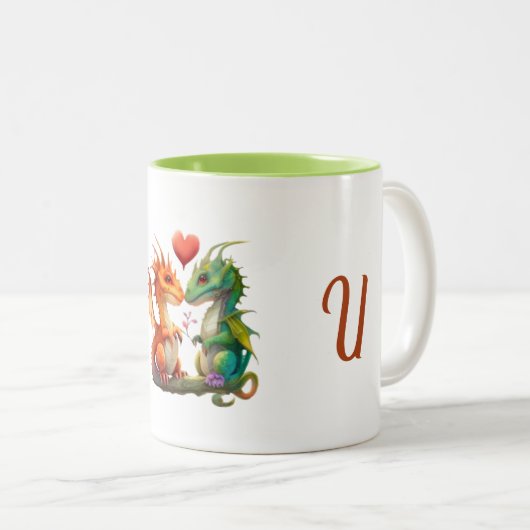 Cup - I Liebe U - Drachen Zweifarbige Tasse (VorderseiteRechts)