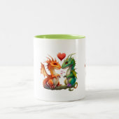 Cup - I Liebe U - Drachen Zweifarbige Tasse (Mittel)