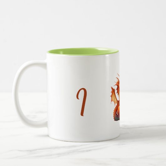 Cup - I Liebe U - Drachen Zweifarbige Tasse (Links)