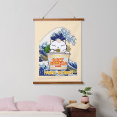 Cup Noodle Ramen Cat Wandteppich Mit Holzrahmen (Schlafzimmer)