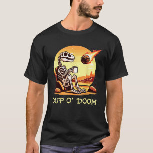 Cup O Doom Dinosaur Skeleton Kaffee Meteor Apocala T-Shirt