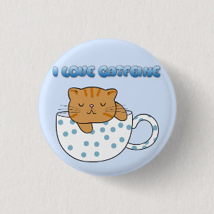 Cup of Cat-feine Kawaii Style Button