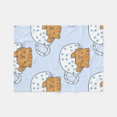 Cup of Cat-feine Kawaii Style Fleecedecke (Vorderseite (Horizontal))