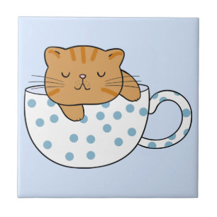 Cup of Cat-feine Kawaii Style Fliese