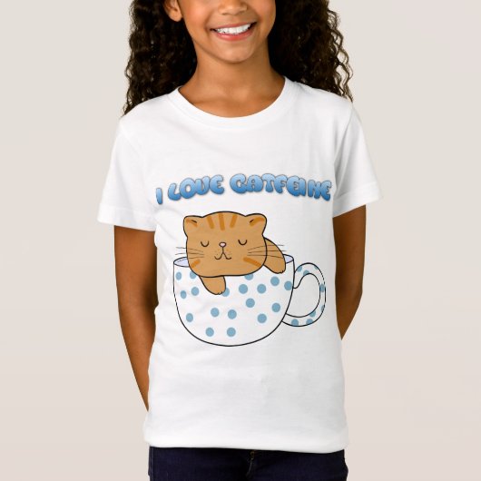 Cup of Cat-feine Kawaii Style T-Shirt (Vorderseite)