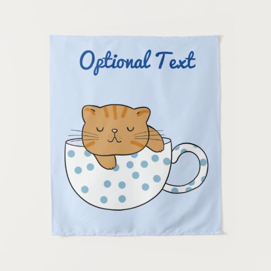 Cup of Cat-feine Kawaii Style Wandteppich (Vorderseite)
