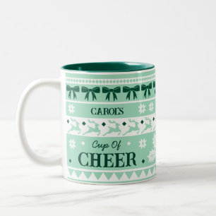 Cup of Cheer Festive Girly Weihnachts-Sweater Zweifarbige Tasse
