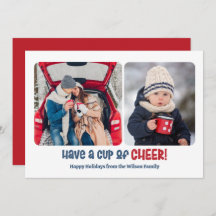 Cup of Cheer Holiday Two Foto Card