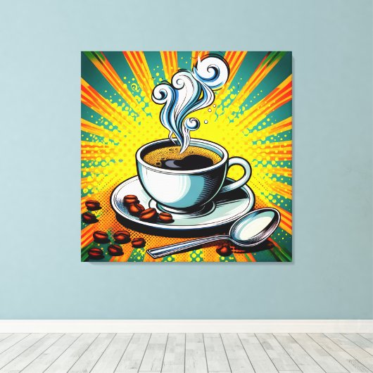 Cup of Coffee Canvas Wall Art Leinwanddruck (Insitu (Holzboden))
