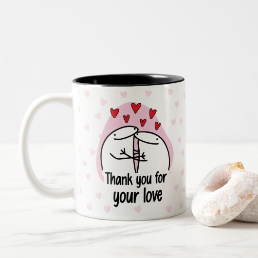 Cup of coffee, Florck Valentine's Day  Zweifarbige Tasse (Mit Donut)