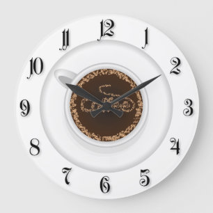 Cup of coffee große wanduhr