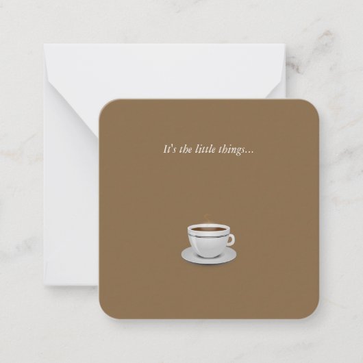 Cup of Coffee Mini Danke Note Card Mitteilungskarte (Vorderseite)