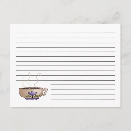 Cup Of Coffee Recipe Card Postkarte (Vorderseite)