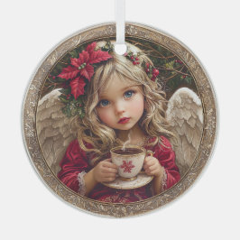 Cup of Comfort – Angel of Winter Peace Ornament Aus Glas