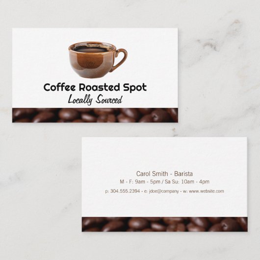 Cup of Fresh Brewed Coffee | Beans Visitenkarte (Vorne/Hinten)