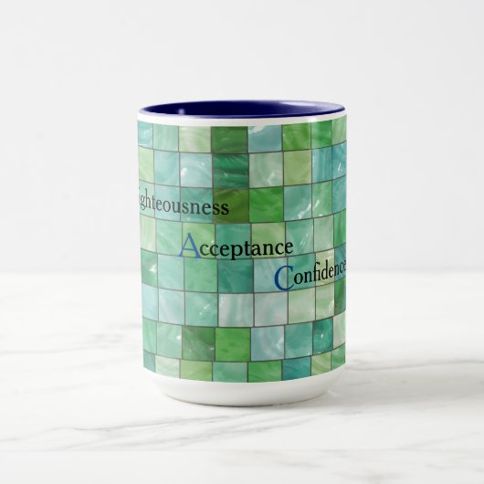 Cup of Grace Green Tiles Pattern Tasse (Zentrum)