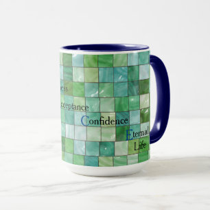 Cup of Grace Green Tiles Pattern Tasse