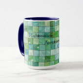 Cup of Grace Green Tiles Pattern Tasse (Vorderseite Links)