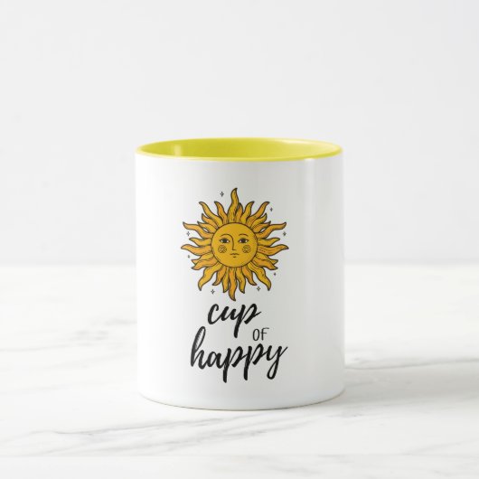 Cup of Happy Sunshine Modern Tasse (Zentrum)