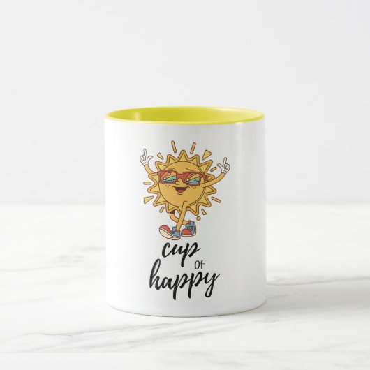 Cup of Happy Sunshine Modern Tasse (Zentrum)
