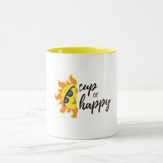 Cup of Happy Sunshine Modern Tasse (Zentrum)