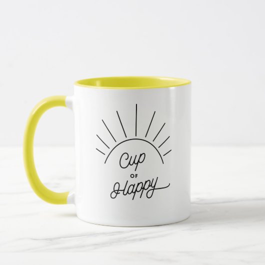 Cup of Happy Sunshine Moderne Niedlich Chic Tasse (Links)