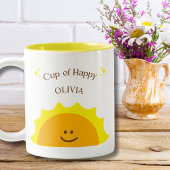 Cup of Happy Sunshine Moderne Niedliche Motivieren Zweifarbige Tasse