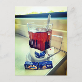 Cup of Hot Tea Train Ukraine Postkarte