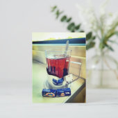 Cup of Hot Tea Train Ukraine Postkarte (Stehend Vorderseite)