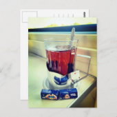 Cup of Hot Tea Train Ukraine Postkarte (Vorne/Hinten)
