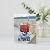 Cup of Hot Tea Train Ukraine Postkarte (Stehend Vorderseite)