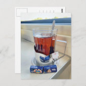 Cup of Hot Tea Train Ukraine Postkarte (Vorne/Hinten)