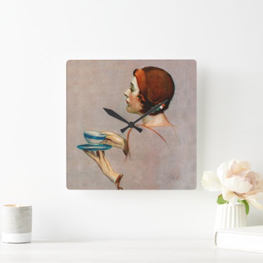 Cup of Java Quadratische Wanduhr (Zuhause)