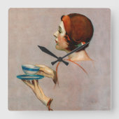 Cup of Java Quadratische Wanduhr (Vorderseite)