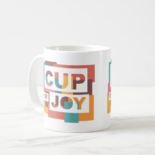 "Cup of Joy" Colour Block Coffee Tasse (Vorderseite Links)
