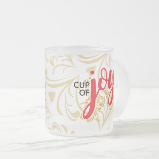 Cup of Joy Red and Gold personalized Mug Mattglastasse (VorderseiteRechts)