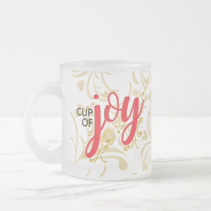 Cup of Joy Red and Gold personalized Mug Mattglastasse