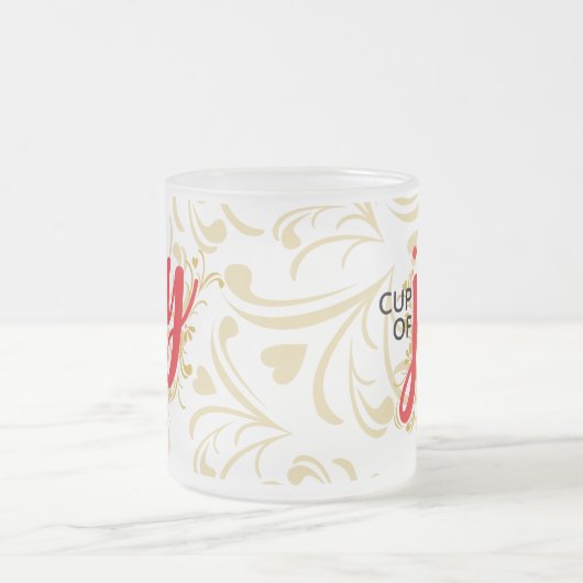 Cup of Joy Red and Gold personalized Mug Mattglastasse (Mittel)